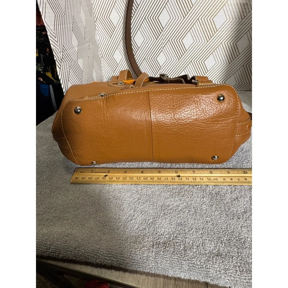 MyWalit Leather Brown  Backpack purse with orange trim Shoulder Bag‎ Italy